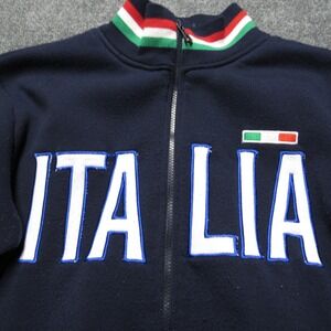 Italia Track Jacket Mens XL Navy Blue Full Zip Embroidered Soccer Italy Flag